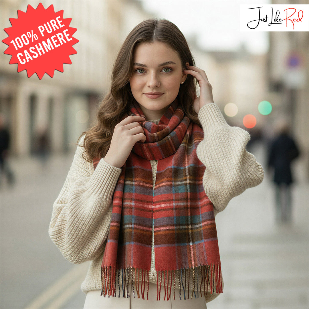 Antique Royal Stewart Tartan Cashmere Scarf