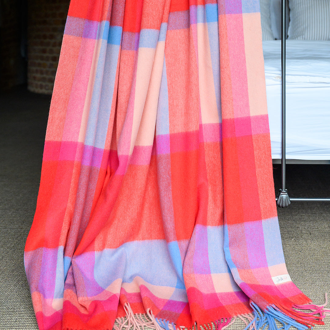 Red Tartan Lambswool Blanket